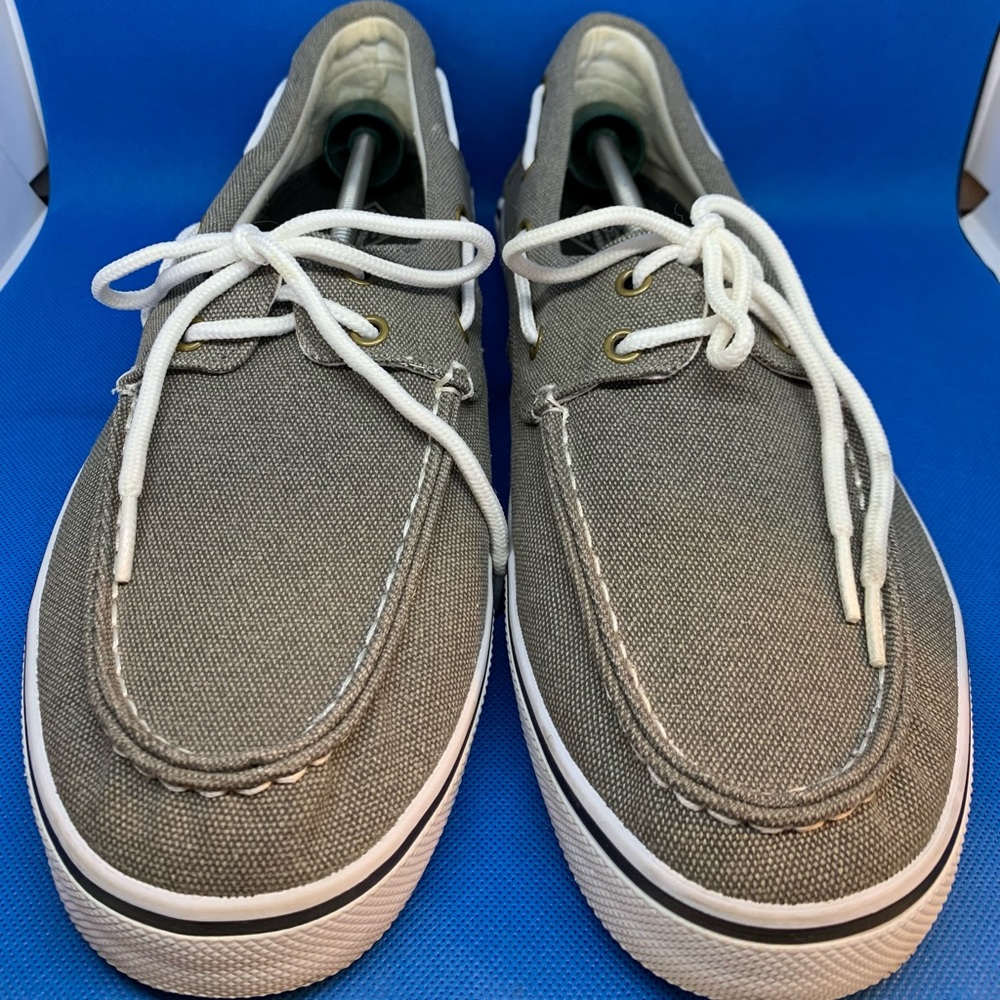 ST.JOHN'S BAY Gray Canvas Casual Memory Foam Boat Shoes Men's Size 13 M. - Picture 7 of 11